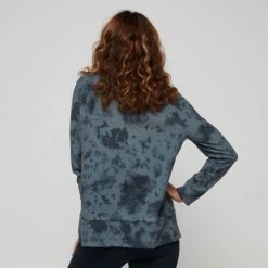 Savannah Brushed Overlay Top Charcoal -Women's Clothing store online 632992 C 0010 00 2