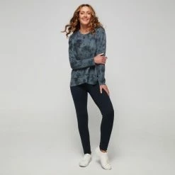 Savannah Brushed Overlay Top Charcoal -Women's Clothing store online 632992 C 0010 00