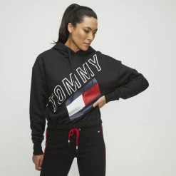 Tommy Hilfiger Fleece Hoodie With Elastic Black Large 9 Tommy Hilfiger Fleece Hoodie With Elastic Black Large -Women's Clothing store online 633005 C 0001 00