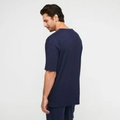 JB Jayson Brunsdon Short Sleeve Oversized Tee With Chest Logo Dark Denim -Women's Clothing store online 633172 C 1980 56 2