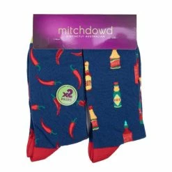 Mitch Dowd Hot Sauce & Chillies Sock 2 Pack Blue 8 - 13 9 Mitch Dowd Hot Sauce & Chillies Sock 2 Pack Blue 8 - 13 -Women's Clothing store online 633255 C 0400 00