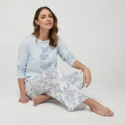 Sash & Rose Everyday Long Sleeve Slogan Tee Light Blue