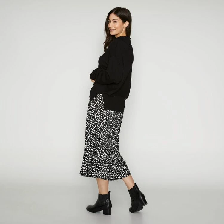 Khoko Smart Pull On Flounce Skirt Black & White Large 6 Khoko Smart Pull On Flounce Skirt Black & White Large - Image 4