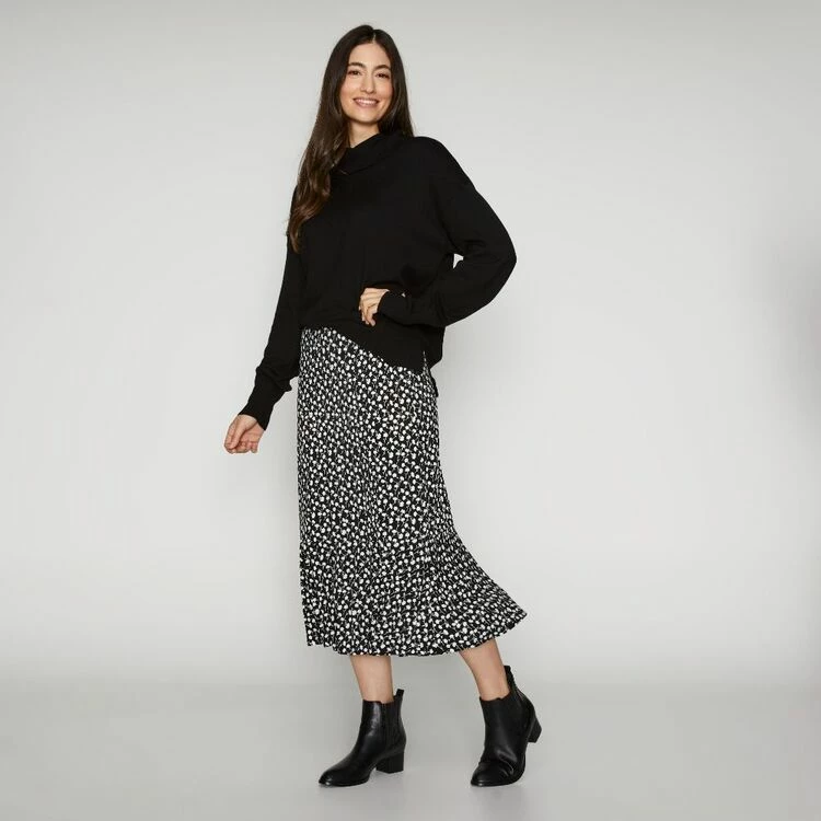 Khoko Smart Pull On Flounce Skirt Black & White Large 5 Khoko Smart Pull On Flounce Skirt Black & White Large - Image 3