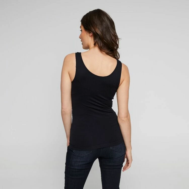 Khoko Basics Women's Seamfree Thick Strap Tank Black 6 Khoko Basics Women's Seamfree Thick Strap Tank Black - Image 4