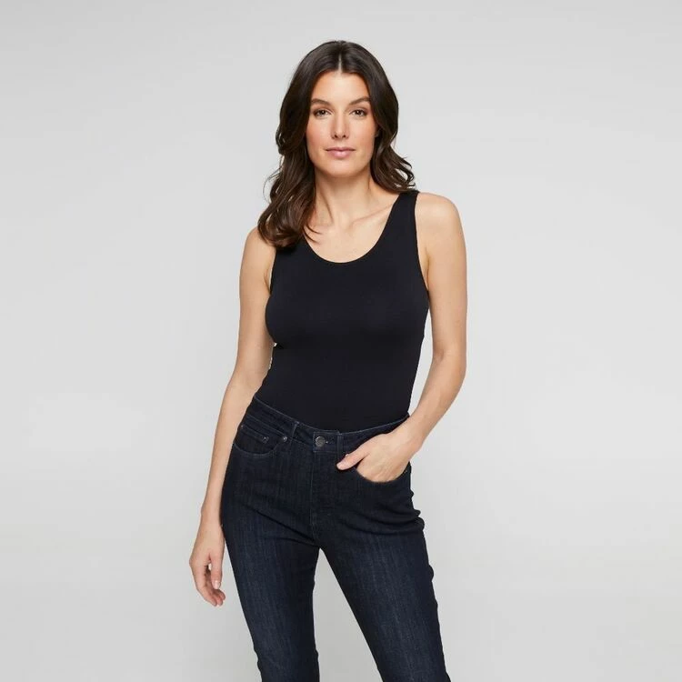 Khoko Basics Women's Seamfree Thick Strap Tank Black 5 Khoko Basics Women's Seamfree Thick Strap Tank Black - Image 3