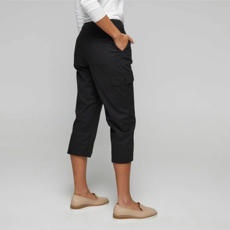 Savannah Rib Waist Crop Pant Black 6 Savannah Rib Waist Crop Pant Black - Image 4