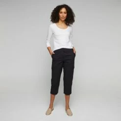 Savannah Rib Waist Crop Pant Black 9 Savannah Rib Waist Crop Pant Black -Women's Clothing store online 639785 C 0001 00 3