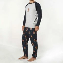 Mitch Dowd Flannel PJ Set Bigfoot Navy -Women's Clothing store online 640159 C 0410 00 2