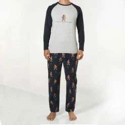 Mitch Dowd Flannel PJ Set Bigfoot Navy -Women's Clothing store online 640159 C 0410 00