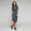 Jane Lamerton Tie Detail Jersey Dress Print & Pebble