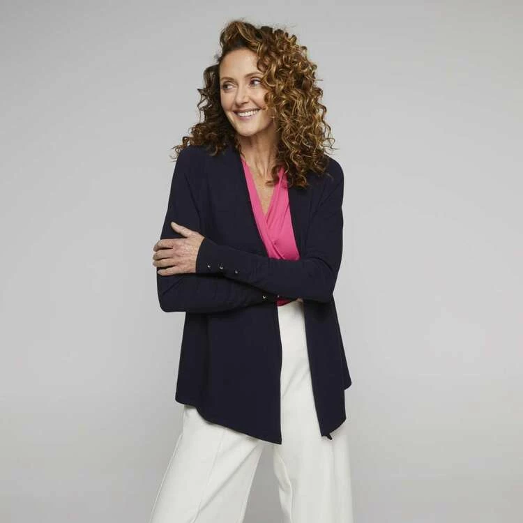 Jane Lamerton Long Line Cardi Fr Navy 4 Jane Lamerton Long Line Cardi Fr Navy - Image 2