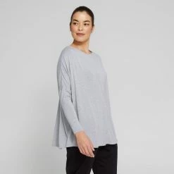 Anthology Drop Shoulder Swing Top Grey Marle 9 Anthology Drop Shoulder Swing Top Grey Marle -Women's Clothing store online 641020 C 0060 24 3