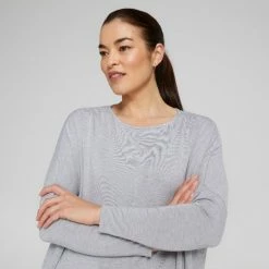 Anthology Drop Shoulder Swing Top Grey Marle 8 Anthology Drop Shoulder Swing Top Grey Marle -Women's Clothing store online 641020 C 0060 24 4