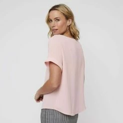 Khoko Smart Extended Sleeve Split Neck Top Petal Pink 18 Khoko Smart Extended Sleeve Split Neck Top Petal Pink -Women's Clothing store online 641089 C 0662 62 2