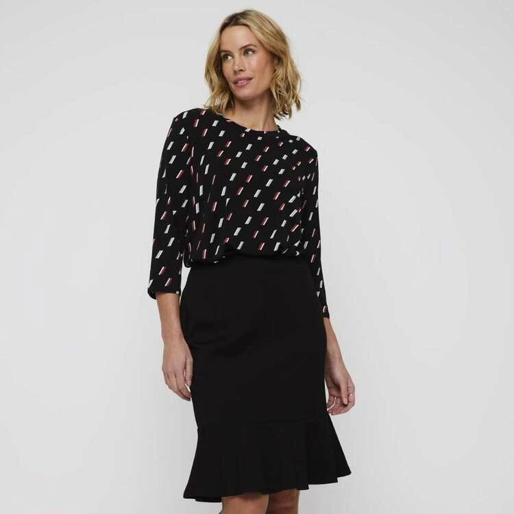 Khoko Smart Fluted Ponte Skirt Black 10 12 Khoko Smart Fluted Ponte Skirt Black 10 - Image 10