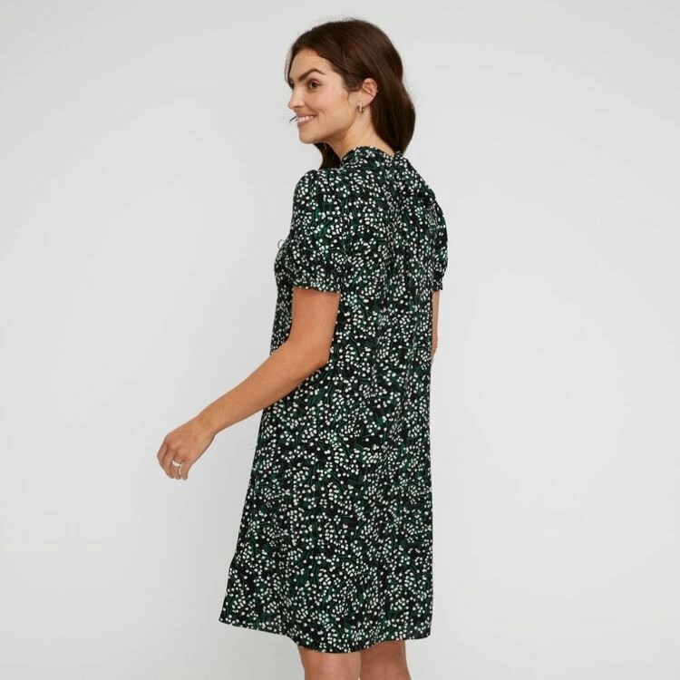 Khoko Smart Tie Neck Tunic Dress Firefly Black 6 Khoko Smart Tie Neck Tunic Dress Firefly Black - Image 4