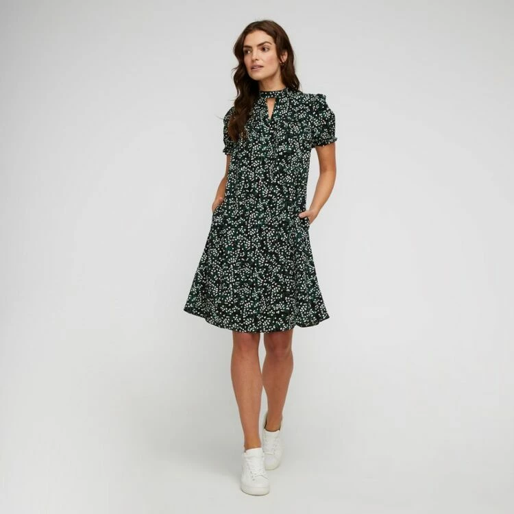 Khoko Smart Tie Neck Tunic Dress Firefly Black 5 Khoko Smart Tie Neck Tunic Dress Firefly Black - Image 3