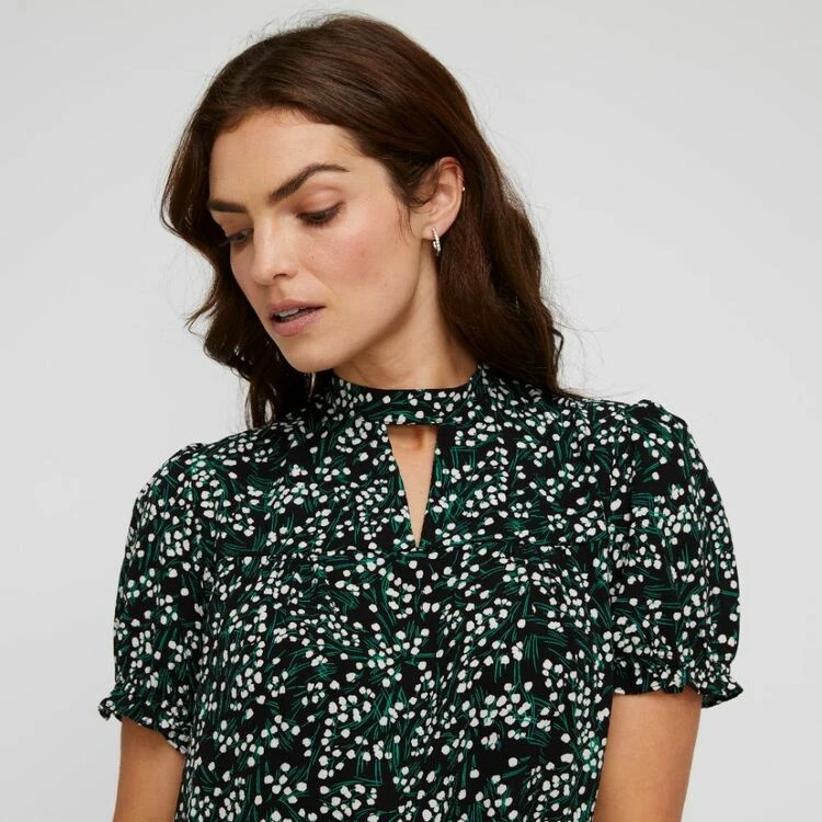 Khoko Smart Tie Neck Tunic Dress Firefly Black 4 Khoko Smart Tie Neck Tunic Dress Firefly Black - Image 2