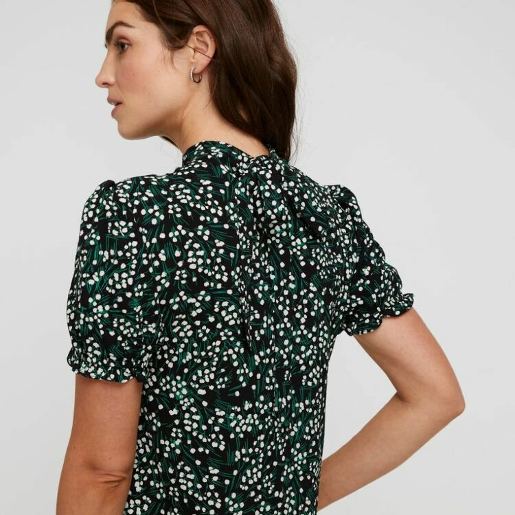 Khoko Smart Tie Neck Tunic Dress Firefly Black 3 Khoko Smart Tie Neck Tunic Dress Firefly Black