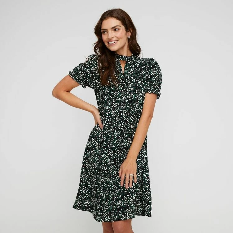 Khoko Smart Tie Neck Tunic Dress Firefly Black 7 Khoko Smart Tie Neck Tunic Dress Firefly Black - Image 5