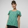 Khoko Smart Sweetheart Flutter Sleeve Top Firefly Print Jade -Women's Clothing store online 641097 C 0312 47 5