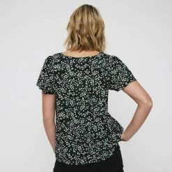 Khoko Smart Sweetheart Flutter Sleeve Top Firefly Print Black 10 Khoko Smart Sweetheart Flutter Sleeve Top Firefly Print Black -Women's Clothing store online 641098 C 0001 00 2