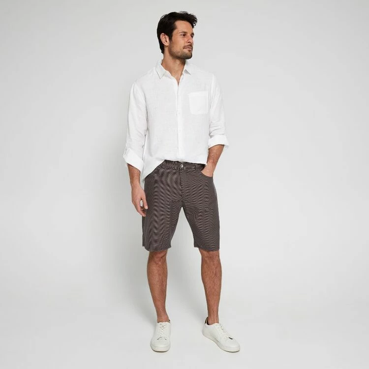 JC Lanyon J.C. Lanyon Men's Dobby Houndstooth 5 Pocket Short Oak 6 JC Lanyon J.C. Lanyon Men's Dobby Houndstooth 5 Pocket Short Oak - Image 4