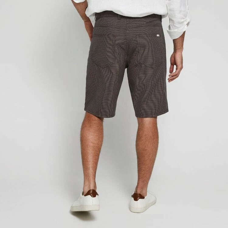 JC Lanyon J.C. Lanyon Men's Dobby Houndstooth 5 Pocket Short Oak 4 JC Lanyon J.C. Lanyon Men's Dobby Houndstooth 5 Pocket Short Oak - Image 2