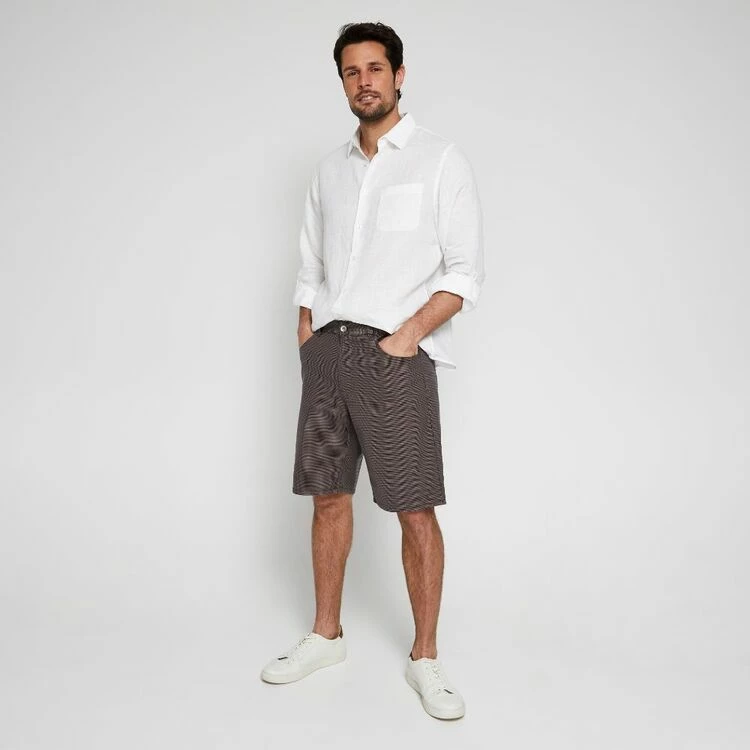 JC Lanyon J.C. Lanyon Men's Dobby Houndstooth 5 Pocket Short Oak 3 JC Lanyon J.C. Lanyon Men's Dobby Houndstooth 5 Pocket Short Oak