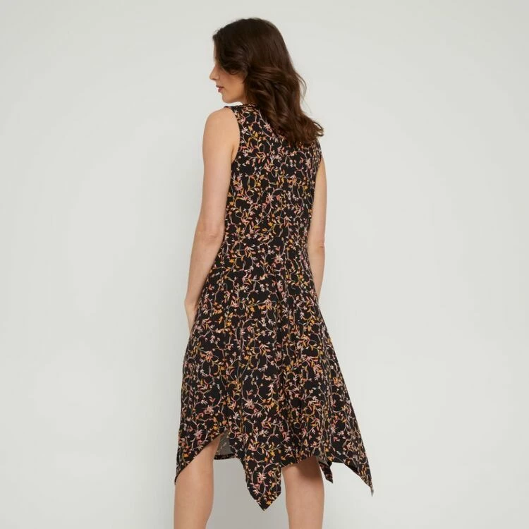 Savannah Hanky Hem Jersey Dress Orange Floral 6 Savannah Hanky Hem Jersey Dress Orange Floral - Image 4