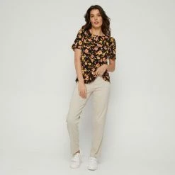 Savannah High Low Hem Jersey Tee Whisper -Women's Clothing store online 641840 C 0682 25 3