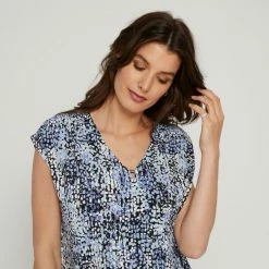 Savannah Cap Sleeve Tee Blue Print 8 Savannah Cap Sleeve Tee Blue Print -Women's Clothing store online 641845 C 1400 76 4