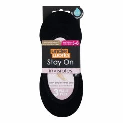 Underworks Invisible Footlets 3 Pack Black -Women's Clothing store online BP559730001 black