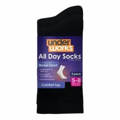 Underworks Plain Model Socks 2 Pack Black -Women's Clothing store online BP570240001 black