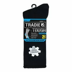 Tradie Black Cotton Work Socks 2 Pack Black -Women's Clothing store online BP596387001 black