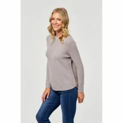 Khoko Basics Textured Knitwear Dove -Women's Clothing store online BP616446011 dove mgy 2