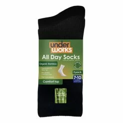 Underworks All Day Bamboo Crew Socks 2 Pack Black 7 Underworks All Day Bamboo Crew Socks 2 Pack Black -Women's Clothing store online BP619020001
