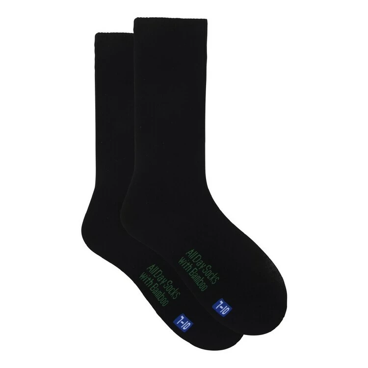 Underworks All Day Bamboo Crew Socks 2 Pack Black 3 Underworks All Day Bamboo Crew Socks 2 Pack Black