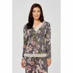 Jane Lamerton Winter Floral Lace Jersey Top Floral X Small -Women's Clothing store online BP621394001 floral msc
