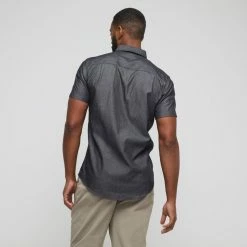 U.S. Polo Assn. Short Sleeve Chambray Shirt With Logo Black -Women's Clothing store online BP622200001 black 2