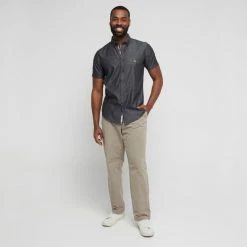 U.S. Polo Assn. Short Sleeve Chambray Shirt With Logo Black -Women's Clothing store online BP622200001 black 3