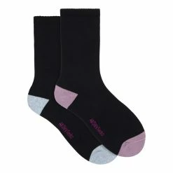 Underworks Ladies Heel & Toe Cushion Crew 2 Pack Pink & Grey Marle