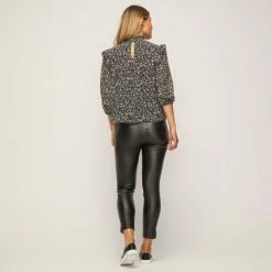 Leona Edmiston Ruby Shirred Trim Top Print -Women's Clothing store online BP623000001 print msc 2