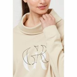 GR Giaan Rooney Funnel Neck Logo Sweat Stone Large
