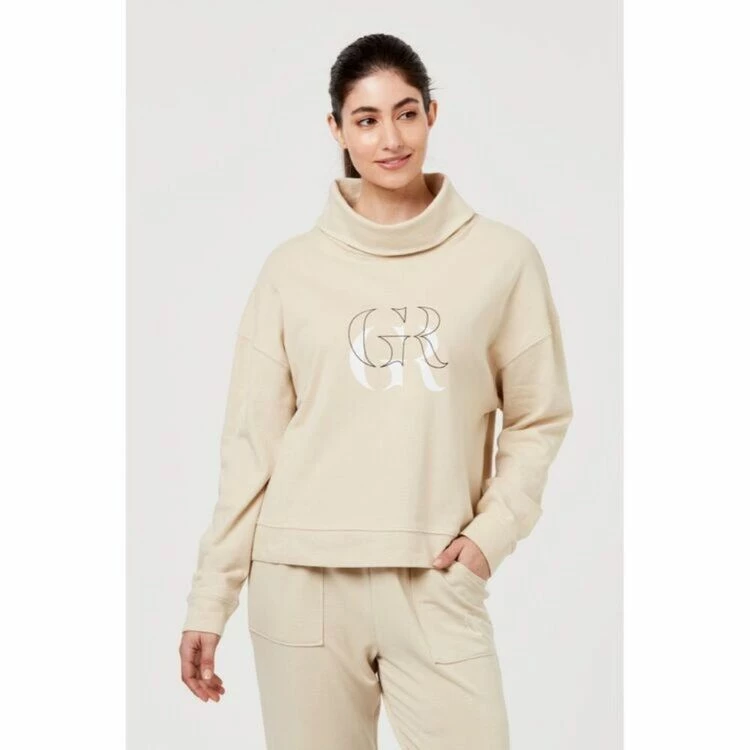 GR Giaan Rooney Funnel Neck Logo Sweat Stone Large 6 GR Giaan Rooney Funnel Neck Logo Sweat Stone Large - Image 4