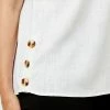 Savannah Button Side Top White 10