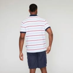 Bronson Casual Men's Fremantle Cotton Jersey Stripe Short Sleeve Polo Blue Mix -Women's Clothing store online BP626474002 blue mix 2