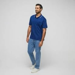 Bronson Casual Men's Balmain Cotton Jersey Short Sleeve Polo Blue -Women's Clothing store online BP626548003 blue 10