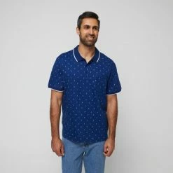 Bronson Casual Men's Balmain Cotton Jersey Short Sleeve Polo Blue -Women's Clothing store online BP626548003 blue